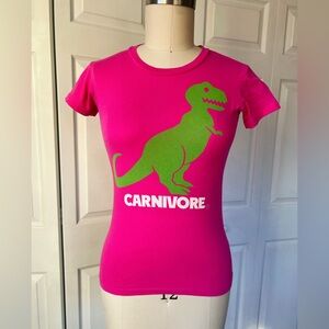 Wet Seal “Carnivore” Tyrannosaurus Rex Dinosaur Novelty T-Shirt